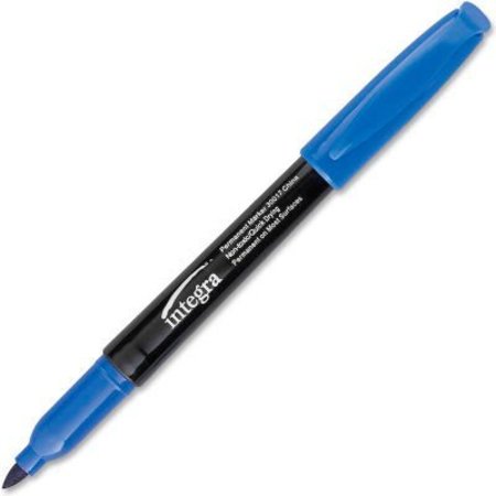 INTEGRA Integra„¢ Fine Point Permanent Marker, Water/Fade Resistant, Blue Ink, Dozen 30017
